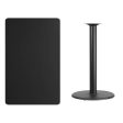 30   x 48   Rectangular Black Laminate Table Top with 24   Round Bar Height Table Base [XU-BLKTB-3048-TR24B-GG] For Discount