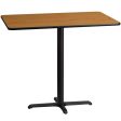 30   x 48   Rectangular Black Laminate Table Top with 23.5   x 29.5   Bar Height Table Base [XU-BLKTB-3048-T2230B-GG] on Sale