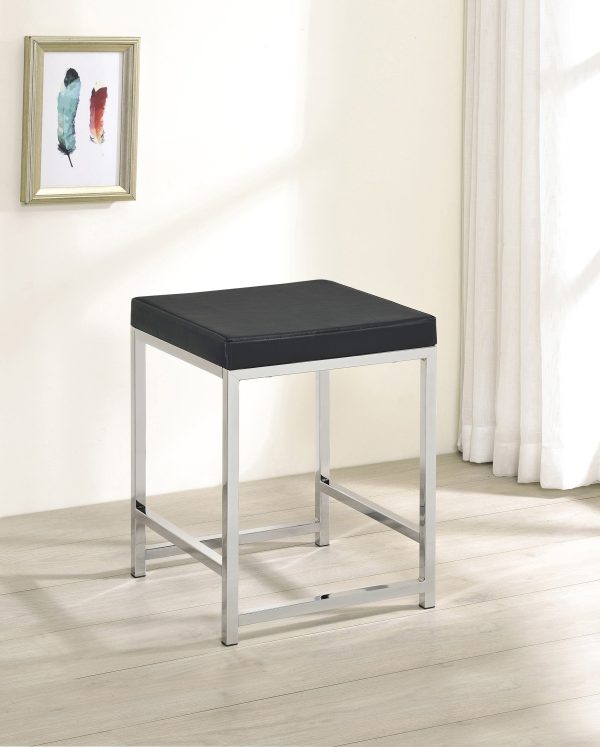 Upholstered Square Padded Cushion Vanity Stool Featuring a square shape design and a densely padded, foam-filled cushion , this modern stool provides a spacious for long-lasting comfort.- 935924 on Sale