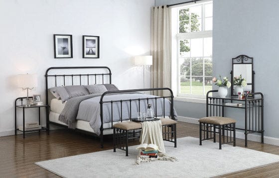 Livingston Full Panel Metal Bed Dark Bronze - 300399F Online Hot Sale