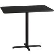 30   x 48   Rectangular Black Laminate Table Top with 23.5   x 29.5   Bar Height Table Base [XU-BLKTB-3048-T2230B-GG] on Sale