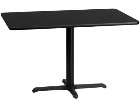 30   x 48   Rectangular Black Laminate Table Top with 23.5   x 29.5   Table Height Base [XU-BLKTB-3048-T2230-GG] Discount