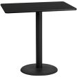 30   x 48   Rectangular Black Laminate Table Top with 24   Round Bar Height Table Base [XU-BLKTB-3048-TR24B-GG] For Discount