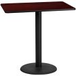 30   x 48   Rectangular Black Laminate Table Top with 24   Round Bar Height Table Base [XU-BLKTB-3048-TR24B-GG] For Discount