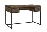 Millbrook 2-Drawer Writing Desk Rustic Oak Herringbone And Gunmetal SKU: 882091 Online Hot Sale